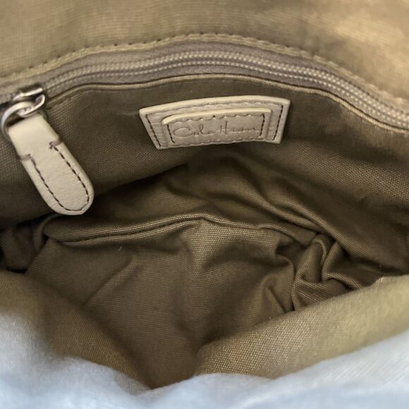 COLE HAAN Kaylie Antique White Leather Wristlet Clutch Handbag NWT